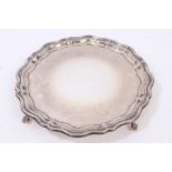Early George V silver salver of octagonal form, with deep piecrust border,
