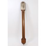 Early 19th century mahogany stick barometer with exposed mercury tube,