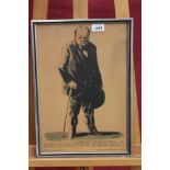 After Feliks Topolski (1907 - 1989), lithograph - portrait of Winston Churchill, printed by S.