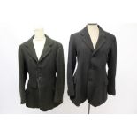 Two vintage black hunting coats,