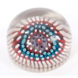 19th century glass millefiori paperweight with coloured canes, 9.