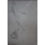 Manner of Augustus John (1878 - 1961), pencil sketch - male nude, in glazed frame,