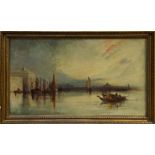 Frank Wasley (1848 - 1934), oil on canvas - Venetian lagoon scene, signed, 61cm x 107cm,