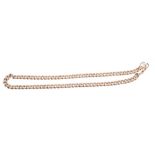 Rose gold (9ct) curb link watch chain,