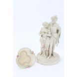 Victorian Kerr & Binns Worcester Parian figure group of 'David and Margaret',