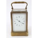 19th century carriage clock with French eight day timepiece movement,