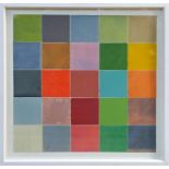 Colin Gale, contemporary monoprint - Multi-coloured squares, signed, in glazed frame,