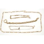 Three gold (9ct) bracelets and a gold (9ct) chain CONDITION REPORT Total gross