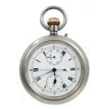 Military pocket watch with button-wind movement,