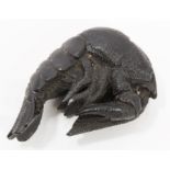 Late 19th / early 20th century carved hardwood netsuke in the form of a crustacean,