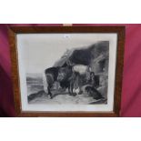 Early Victorian black and white engraving by Thomas Landseer after Edwin Landseer - Favourite Pony