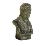 Victorian carved marble bust of a gentleman wearing cravat and coat, possibly Gladstone,
