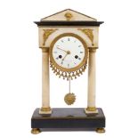 19th century portico clock with French eight day movement,