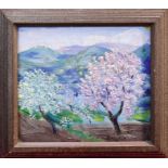 Vicente Mulet Y Claver (1897 - 1945), oil on canvas laid on board - Almond Trees, S'Arraco, signed,