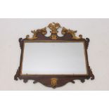 Chippendale revival mahogany and gilt gesso wall mirror,