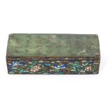 Late 19th century Chinese plated metal and enamel rectangular box with cloisonné-style phoenix,