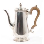 1920s silver coffee pot of tapering form, in the Georgian style,