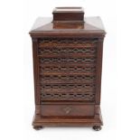 Rare Victorian mahogany cigar cabinet of architectural form,