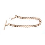 Rose gold (9ct) curb link bracelet,