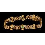 Edwardian rose gold gate bracelet,