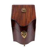 George III mahogany knife box of typical form,