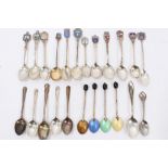 Collection of English and Continental silver souvenir and other spoons (various dates and makers).