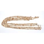 Edwardian triple strand necklace with fancy links,