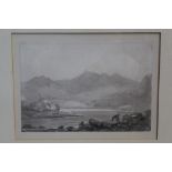 Sir George Beaumont (1753 - 1827), pencil and grey wash - Capel Curig, Carnarvonshire,