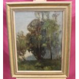 Herbert Rollett (1872 - 1932), oil on canvas - a woodland scene, in gilt frame,