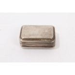 George III silver vinaigrette of rectangular cushion form, with hinged cover,