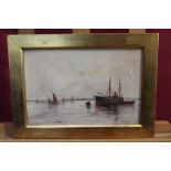 Group of six Continental 19th / 20th century marine oils, various hands, the largest 20cm x 31cm,
