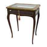 Late 19th / early 20th century French mahogany marquetry inlaid and gilt metal mounted bijouterie