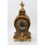 Early 20th century mantel clock with French eight day movement and outside countwheel striking on a