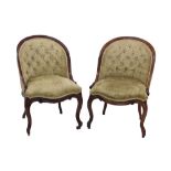 Good pair of mid-19th century rosewood tub chairs,