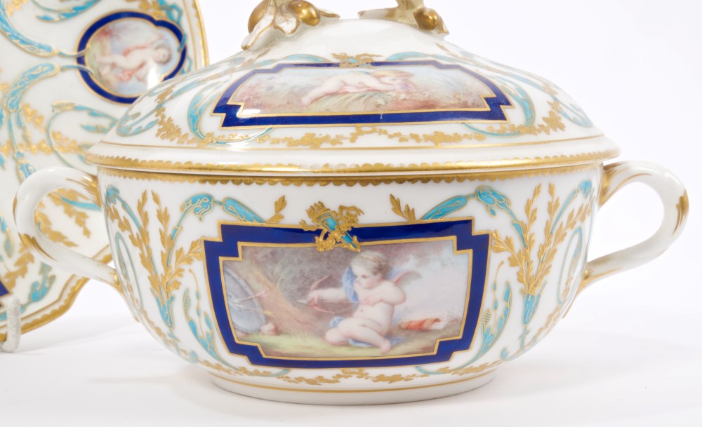 19th century French Sèvres porcelain tureen, - Image 3 of 4