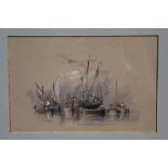 William Leighton Leitch (1804 - 1883), watercolour - Fishing boats, signed,