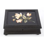 Late 19th / early 20th century Continental ebonised and pietra dura box,