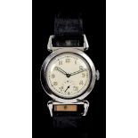 1940s gentlemen's wristwatch with Swiss 15 jewel movement in Rolex stainless steel case,