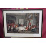 Early Victorian hand-coloured engraving by Charles Lewis - The Melton Breakfast,