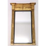 Regency gilt gesso pier mirror,