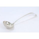 Early 19th century Scottish provincial silver soup ladle with pointed handle (Greenock circa 1830),
