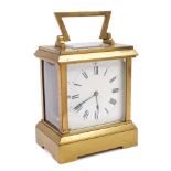 Early 20th century carriage clock of bold proportions,