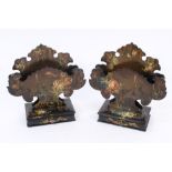 Fine pair of Victorian papier mâché stationery racks, probably by Jennens & Bettridge,