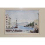 Two 19th century Continental School watercolours - Porto Fino and San Terenzio, Gulf of Spezia,