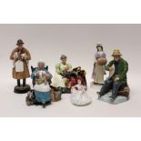 Five Royal Doulton figures - The Wardrobe Mistress HN2145, Nanny HN2221, A Good Catch HN2258,