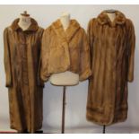 Ladies' blond mink fur coat,