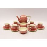 Susie Cooper pink coffee set (15 pieces)