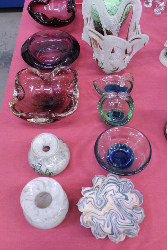 Collection of art glass vases and bowls including Mdina - Image 2 of 5