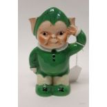 1930s Shelley Mabel Lucie Attwell novelty 'Boo Boo' milk jug modelled as a green pixie, RD 72441,