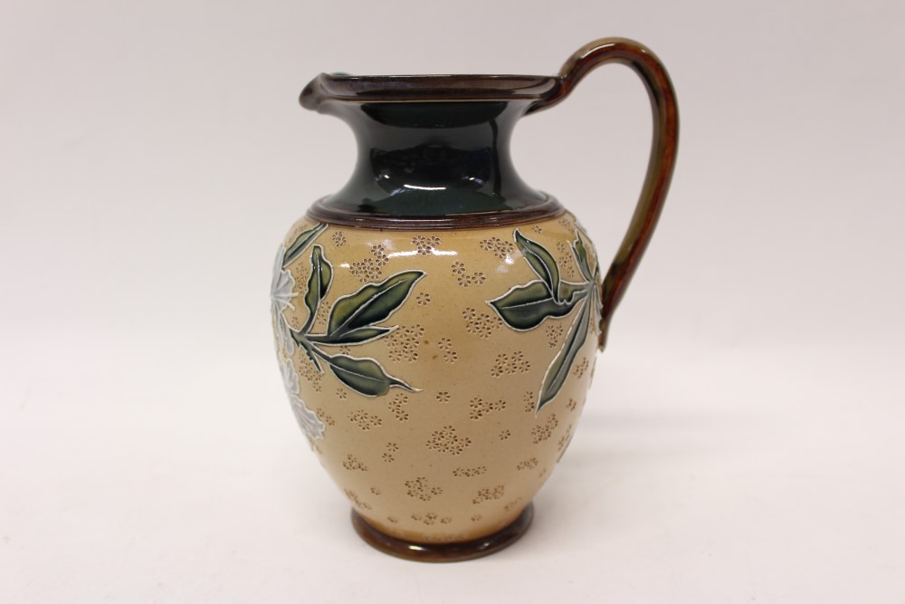 Doulton Lambeth jug designed by Emily Partington for the Art Union of London with tube lined floral - Image 2 of 4